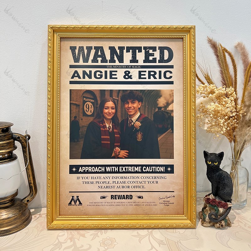Custom WANTED Wizard Couple Magician Portrait