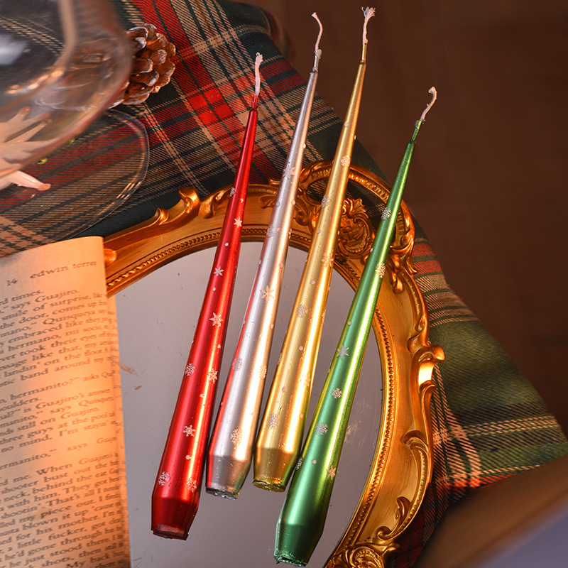 DIY Snowflake Sticker Christmas Candle (Send snowflake stickers)