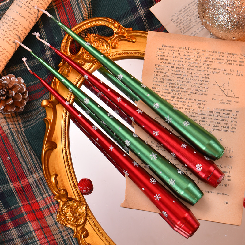 DIY Snowflake Sticker Christmas Candle (Send snowflake stickers)