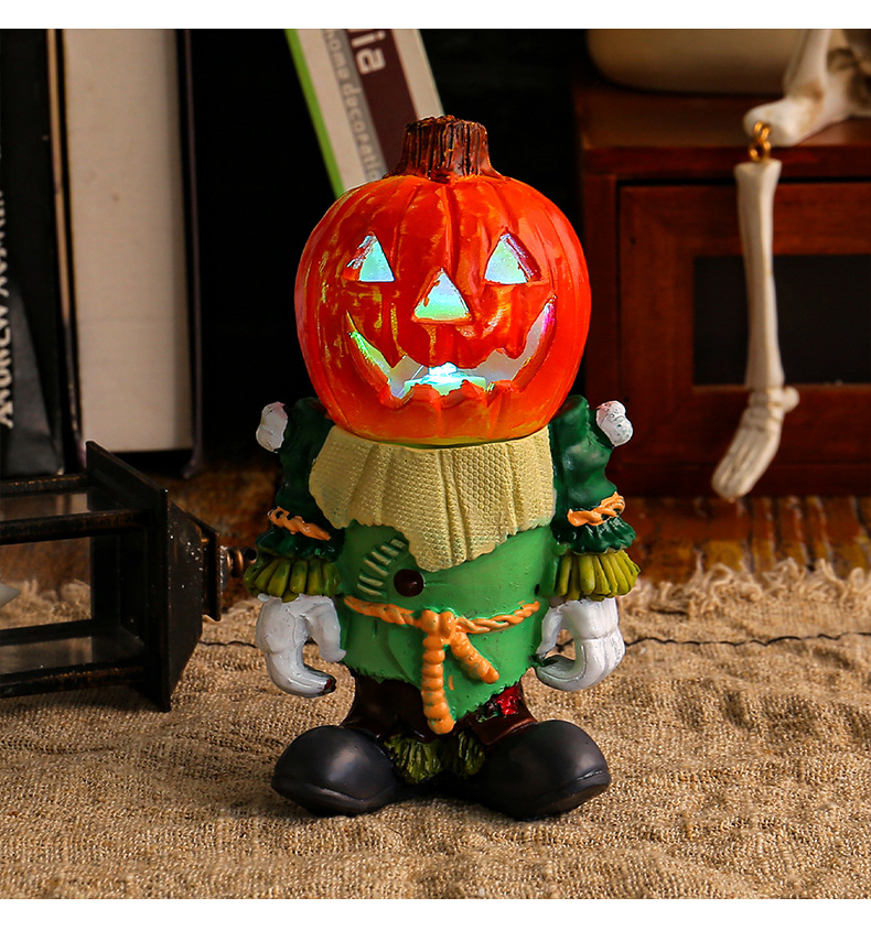 🎃Halloween Pumpkin Knight Glowing Pumpkin Head Desktop Ornament