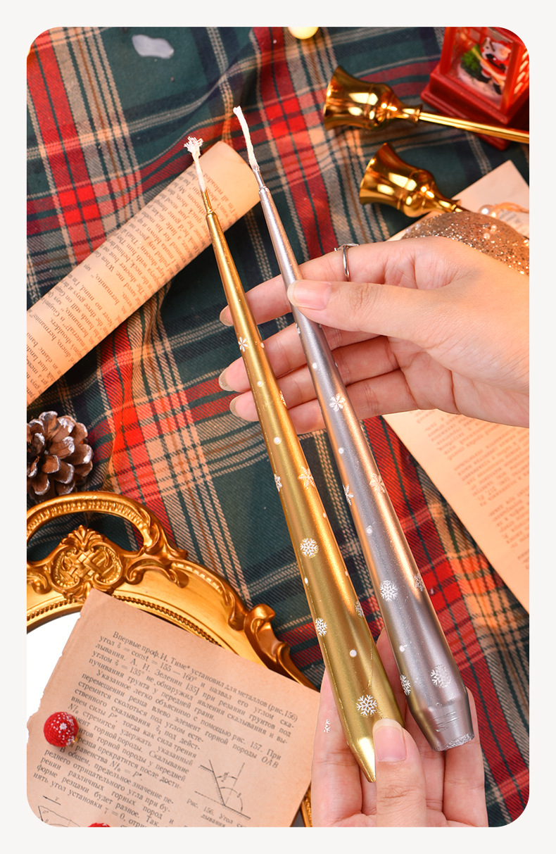 DIY Snowflake Sticker Christmas Candle (Send snowflake stickers)