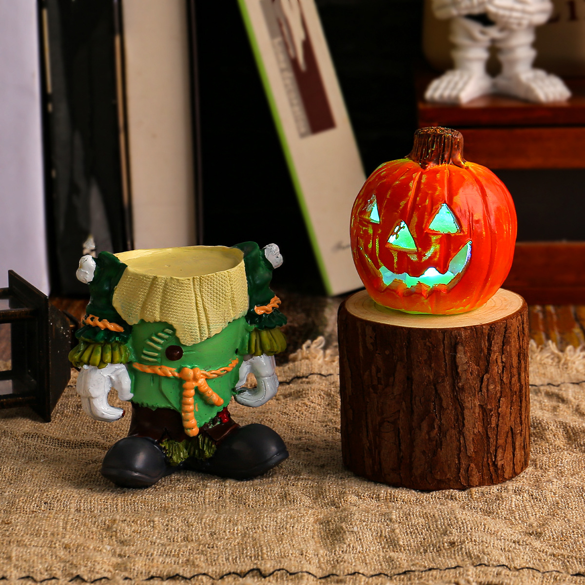 🎃Halloween Pumpkin Knight Glowing Pumpkin Head Desktop Ornament