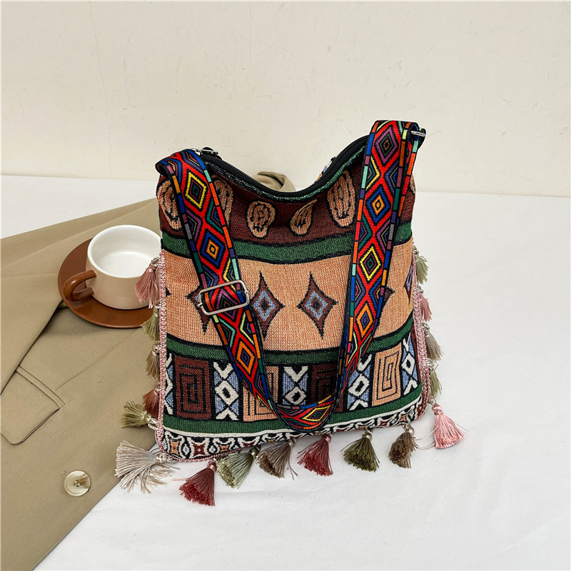 Bohemian fringed bag