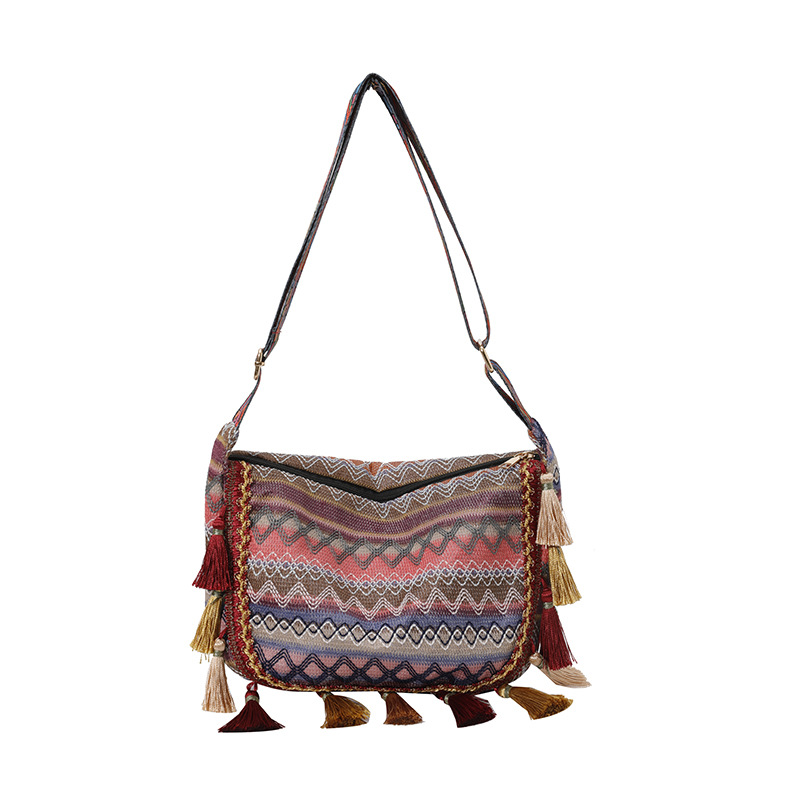 Bohemian style large capacity single-shoulder crossbody bag