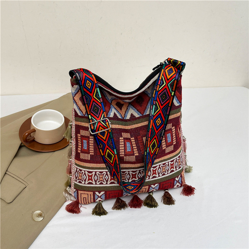 Bohemian fringed bag