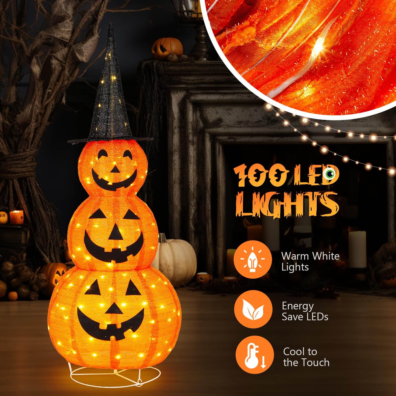 Halloween Collapsible Lighted Pumpkin