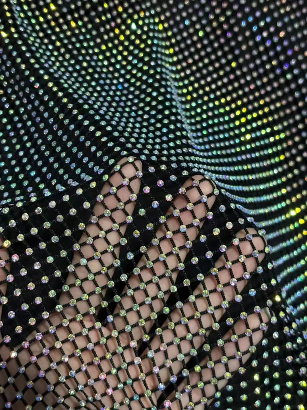 Open-weave mesh hooded sweater