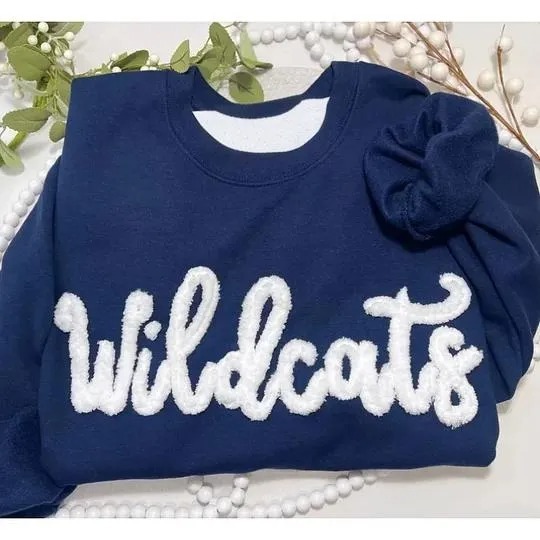 Custom Oversized NFL Team & Name Chenille Embroidered Sweatshirt 🏈