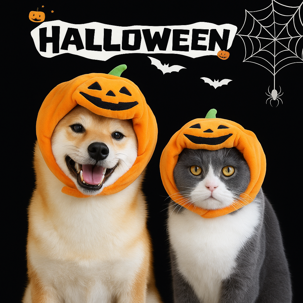 Halloween Dog Pumpkin Costume Hat - Cute & Comfy Pet Halloween Outfit