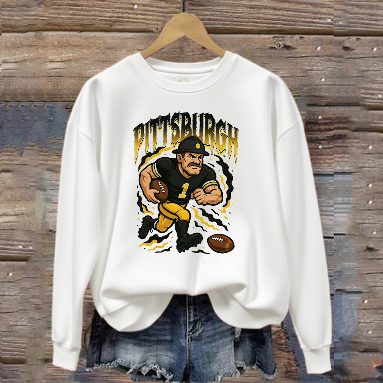 Detroit Retro Football Sweatshirt
