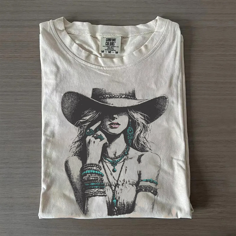 Vintage Western Cowgirl Boho T-shirt