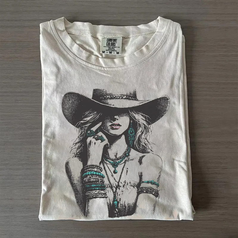 Vintage Western Cowgirl Boho T-shirt