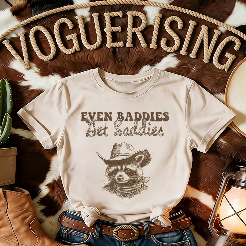 Cowboy Raccoon Western T-shirt