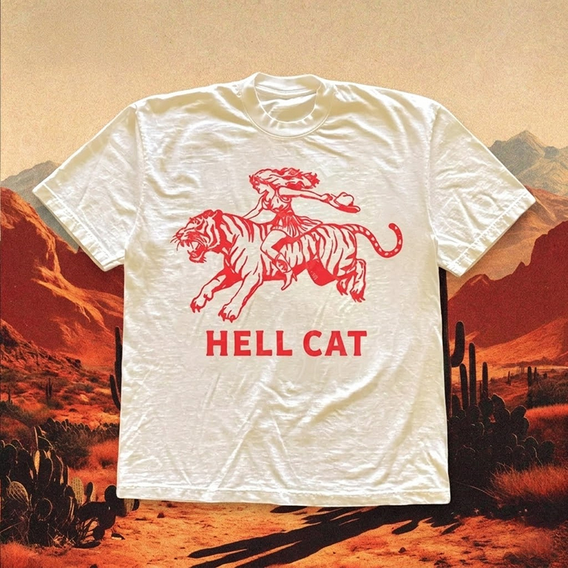 Vintage Cowgirl Hell Cat  T-shirt