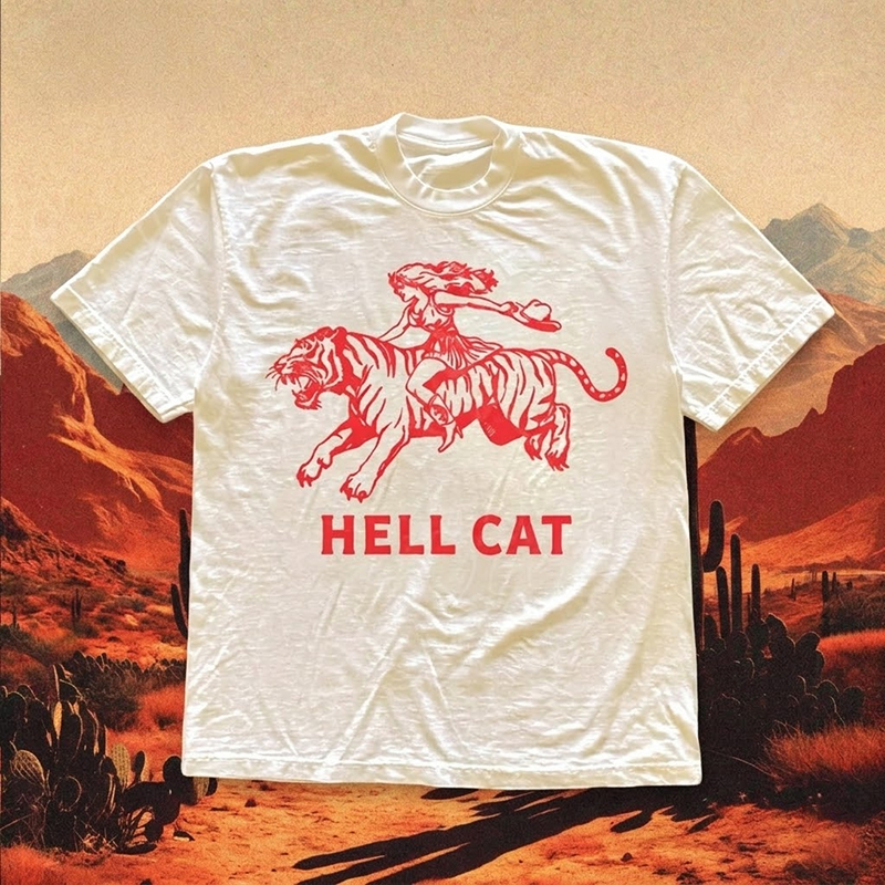Vintage Cowgirl Hell Cat  T-shirt