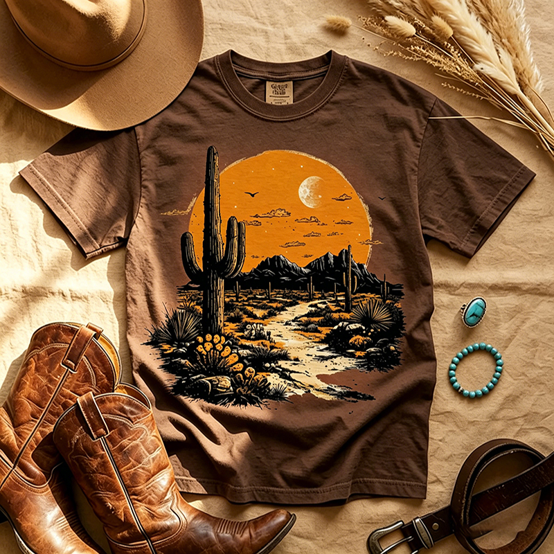 Western Boho Desert Cactus T-shirt
