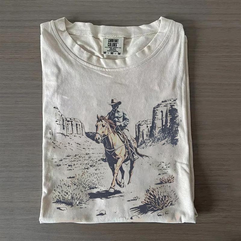 Cowboy Western Lone Rider Horse T-shirt