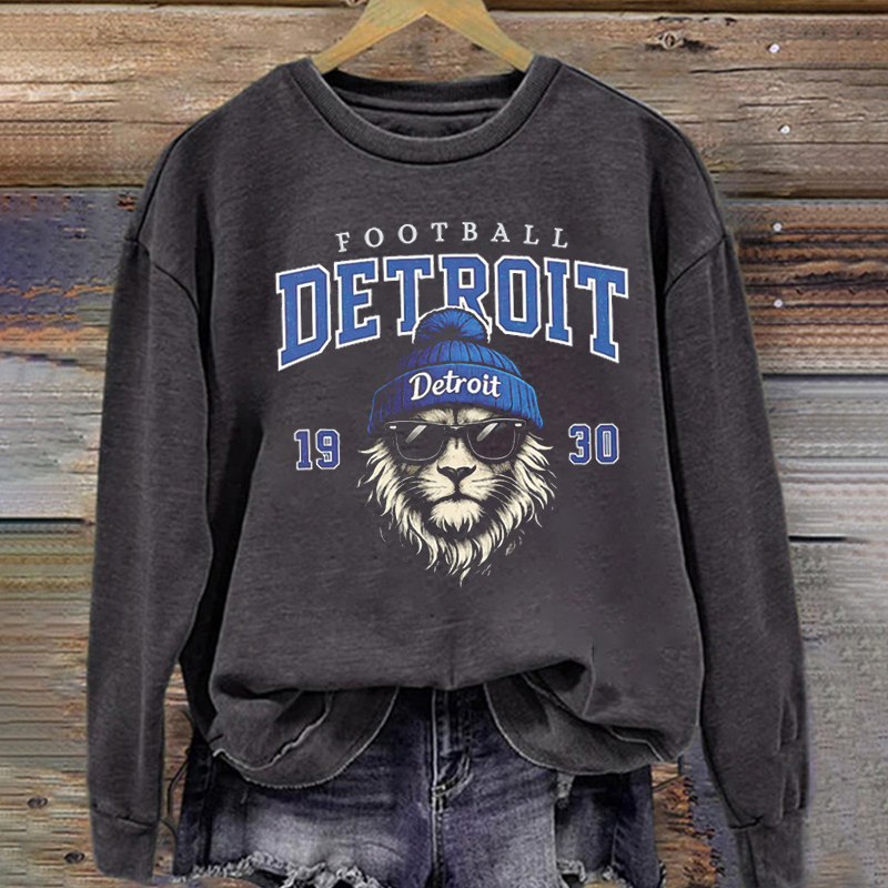 Detroit Retro Football Sweatshirt