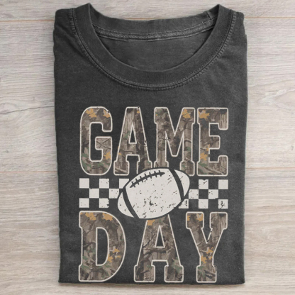Camo Checkered Football Game Day T-shirt