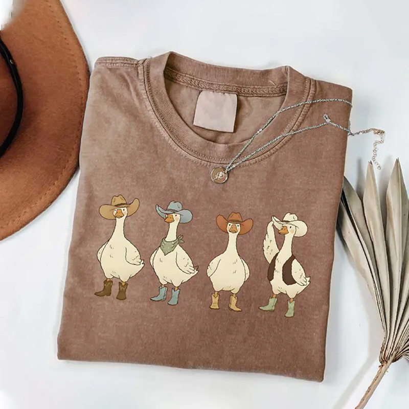 Western Goose Cowboy Hat T-shirt