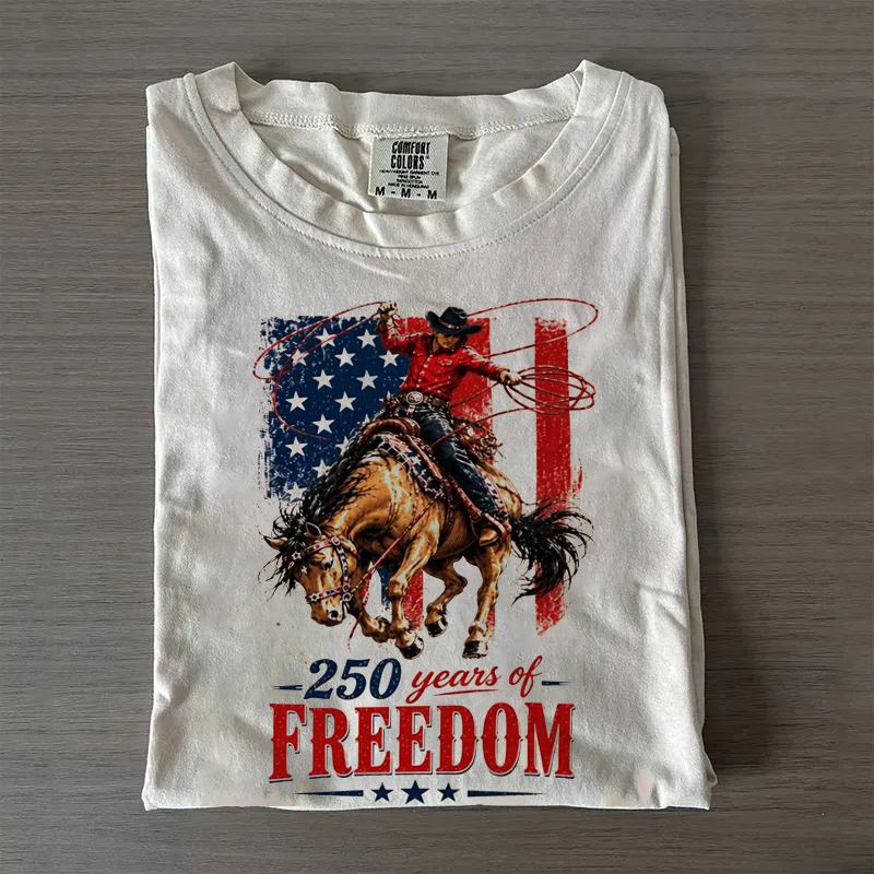Western Cowgirl Patriotic Rodeo T-shirt