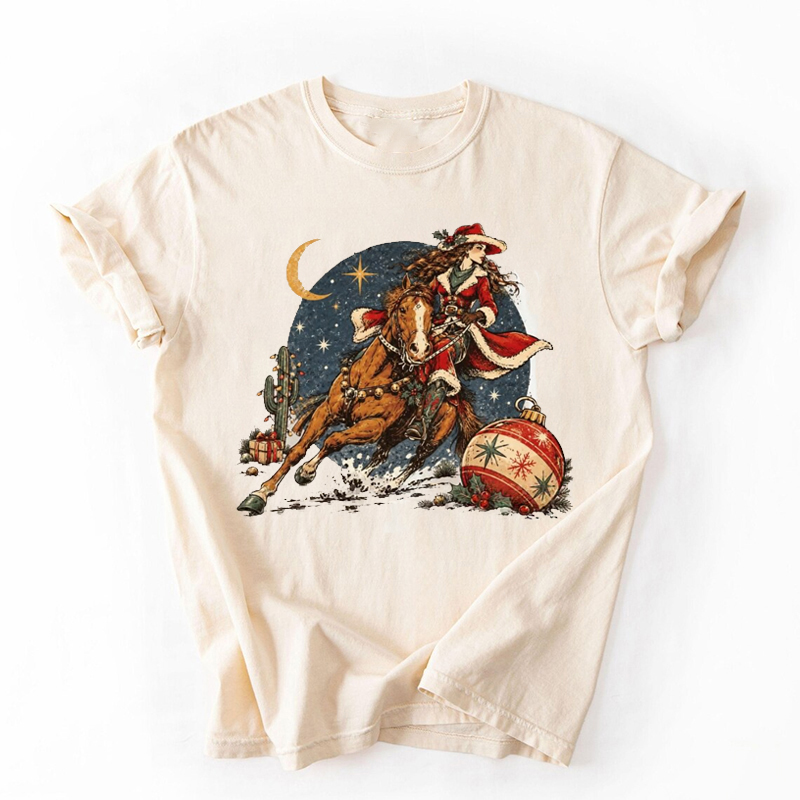 Western Cowgirl Christmas T-shirt