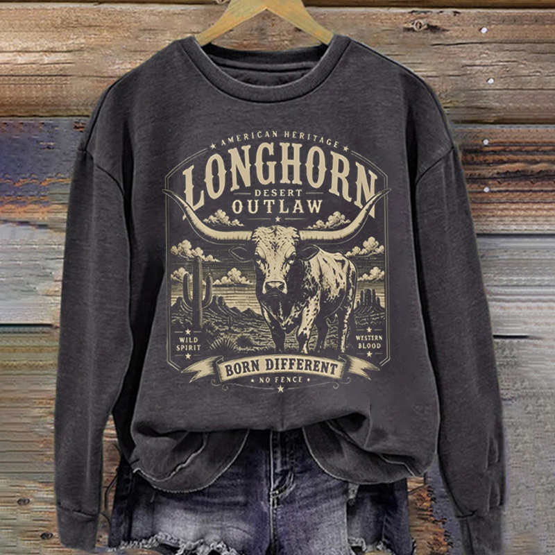Longhorn Western Graphic Sweatshirt