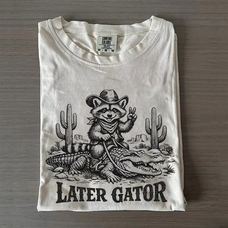 Funny Western Cowboy Raccoon T-shirt