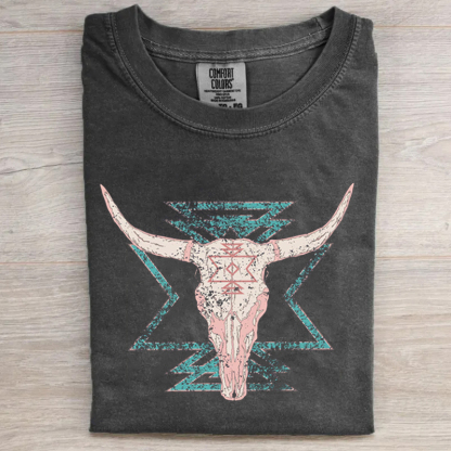 Western Boho Cow Skull T-Shirt