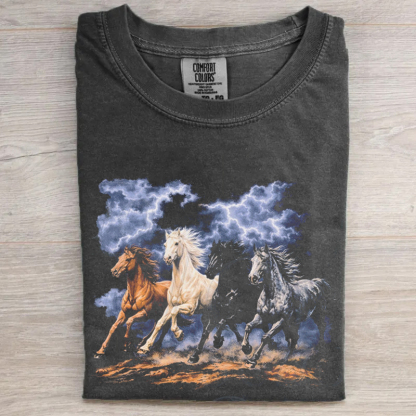 Western Cowboy Running Horses T-shirt