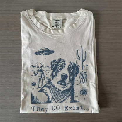Funny UFO Western Dog T-shirt