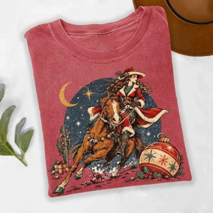 Western Cowgirl Christmas T-shirt