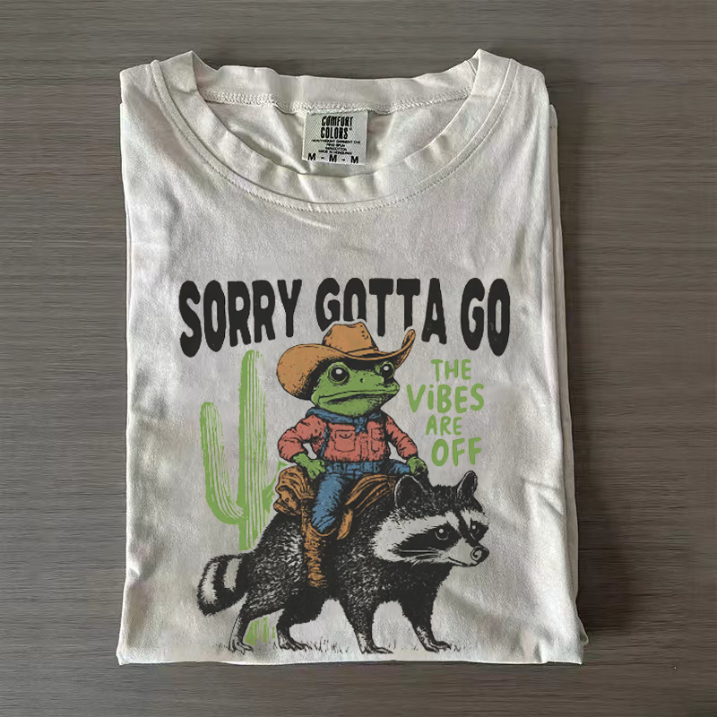 Vintage 90s Style Cowboy Frog Riding Raccoon T-shirt