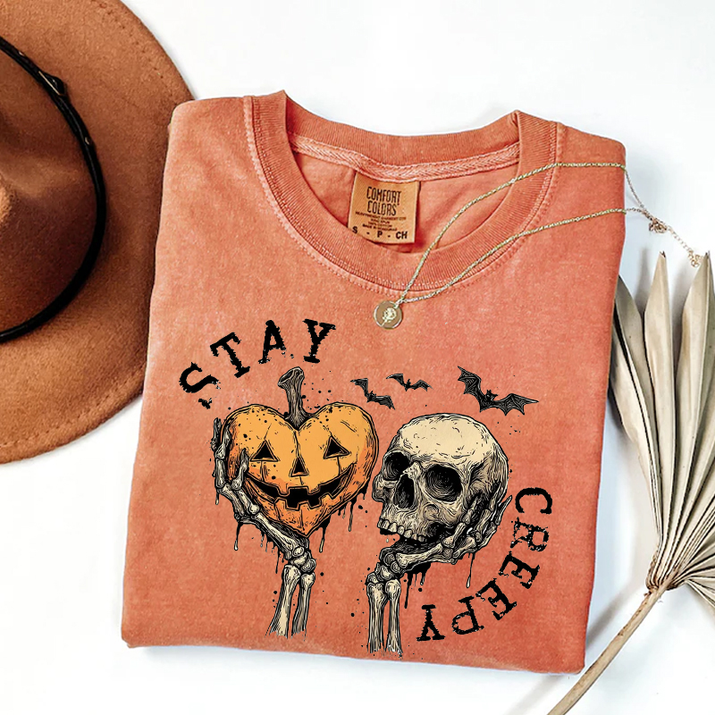 Retro Dripping Heart Halloween T-shirt