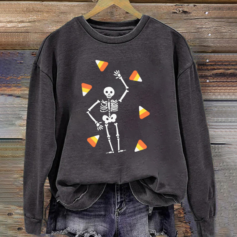 Slightly Subtle Halloween Skeleton Candy Sweatshirt