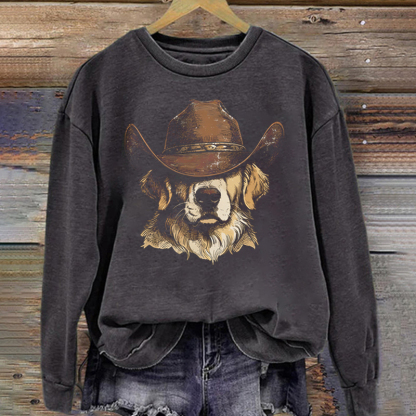 Western Golden Retriever Cowboy Sweatshirt