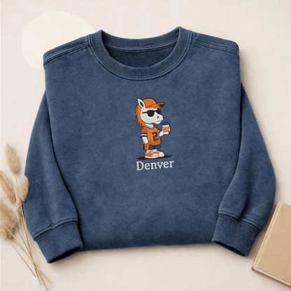 Embroidered Football Collection Sweatshirt