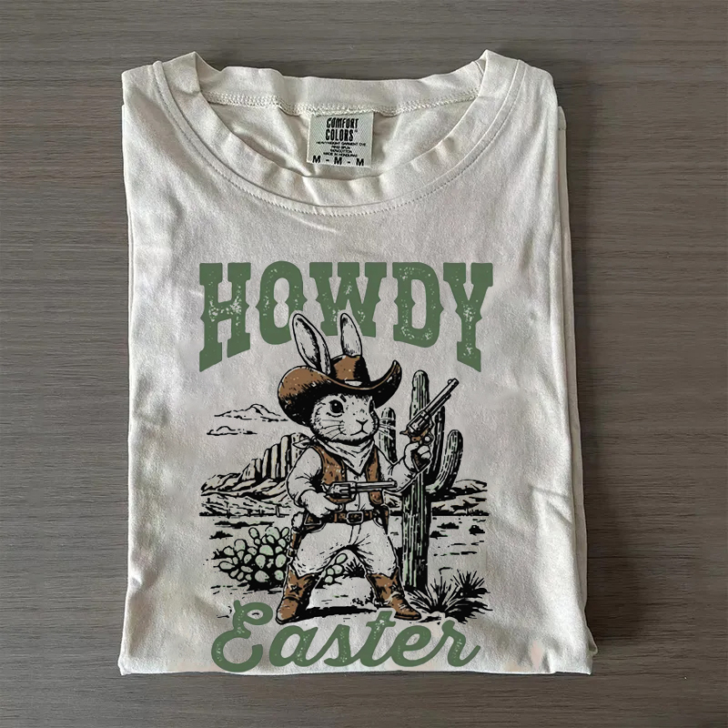 Cowboy Bunny Howdy Easter T-Shirt