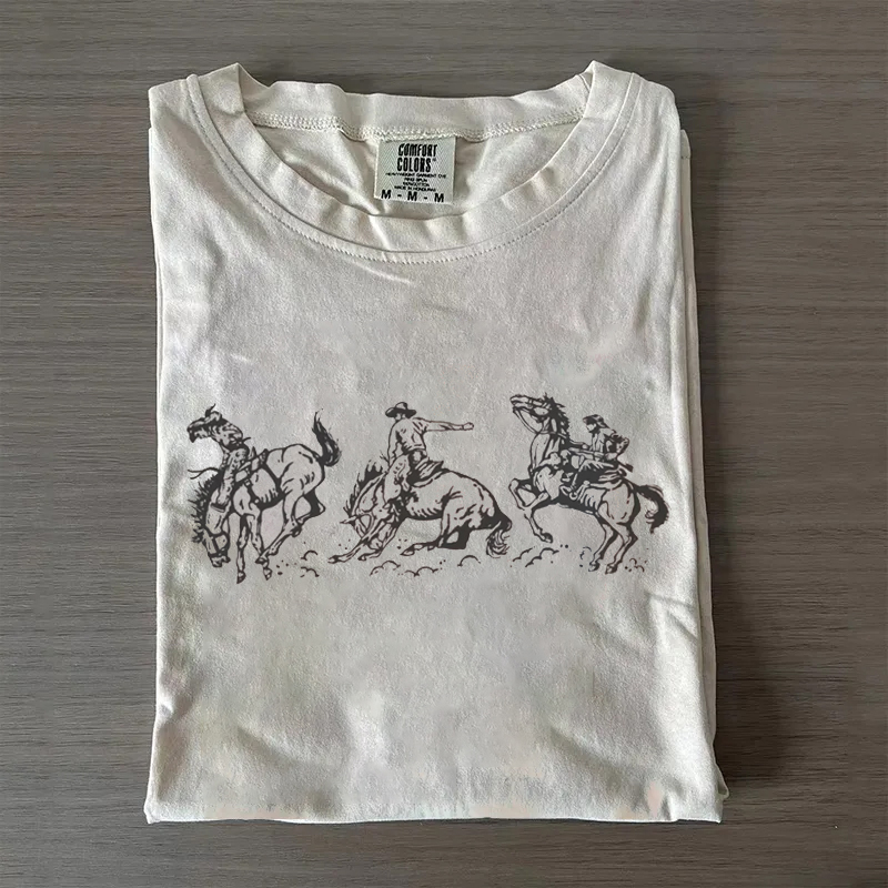 Retro Western Cowboy Horse T-shirt