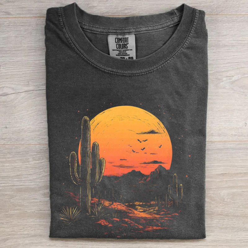 Western Sunset Desert Cactus T-shirt