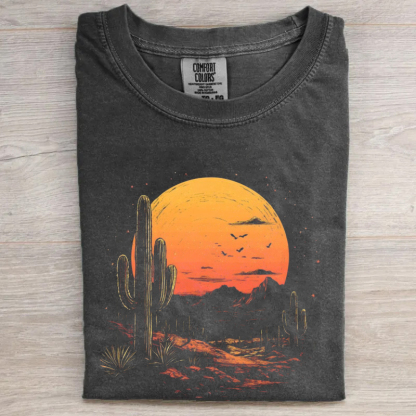 Western Sunset Desert Cactus T-shirt