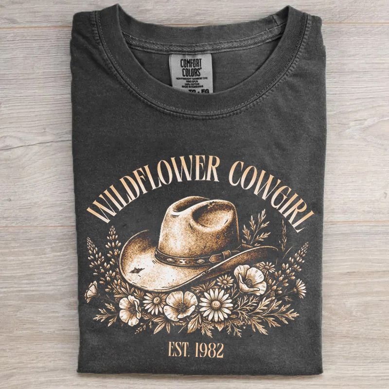 Western Boho Wildflower Cowgirl T-shirt