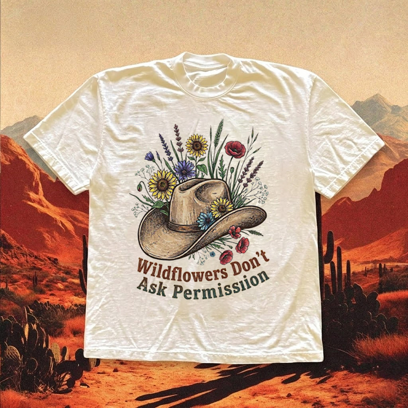 Wildflowers Cowgirl Western T-shirt