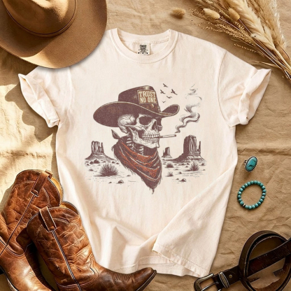 Trust No One Skeleton Cowboy T-shirt