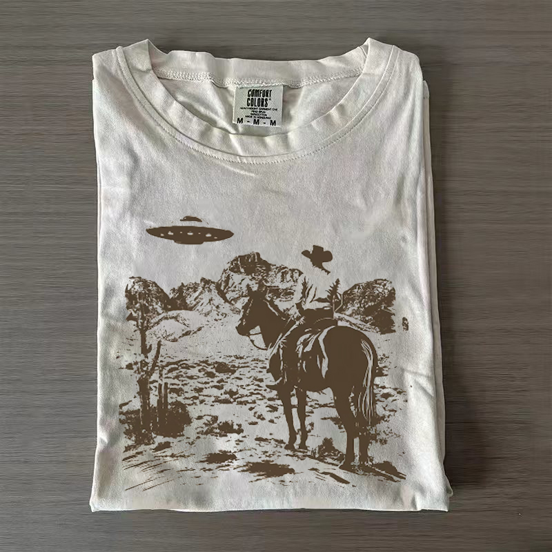 Ufo Western Cowboy T-shirt