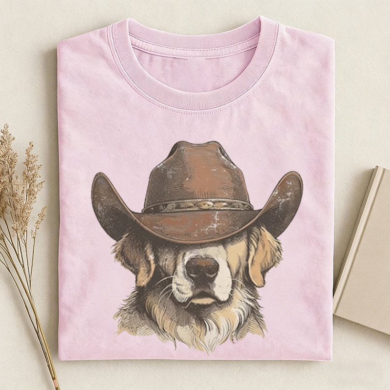 Western Golden Retriever Cowboy T-shirt
