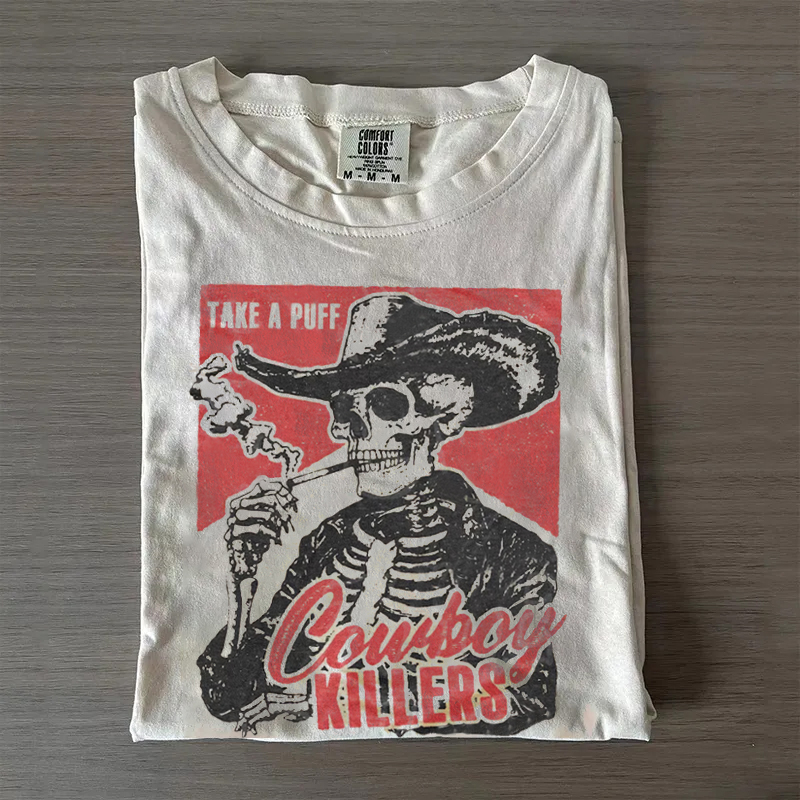 Smoking Skeleton Cowboy Killers T-shirt