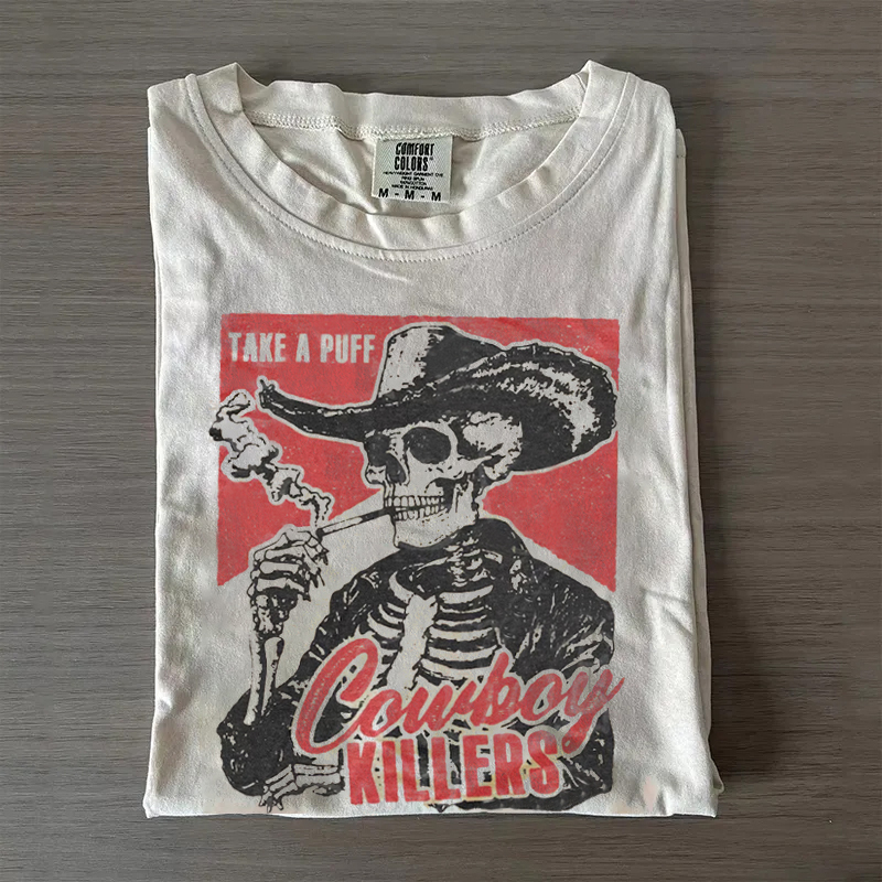 Smoking Skeleton Cowboy Killers T-shirt