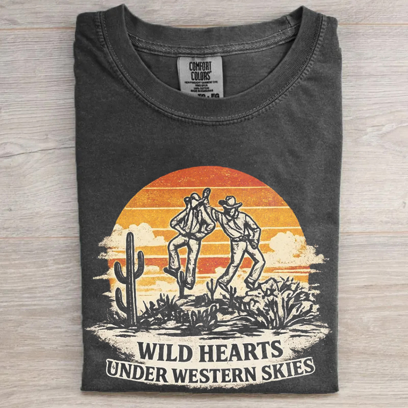 Western Desert Sunset Cowboy T-shirt