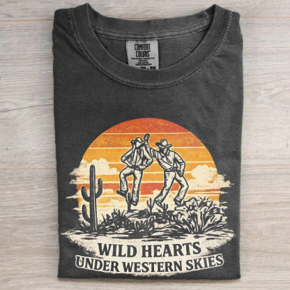 Western Desert Sunset Cowboy T-shirt